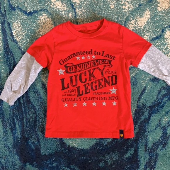 2T Lucky, Long Sleeve Shirt, Red - Picture 6 of 6